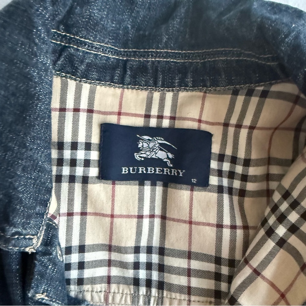 Burberry kid Vest denim jean Jacket 12T blue (one button missing) - Picture 2 of 7